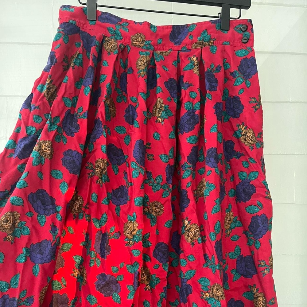 Floral Red Maxi Skirt - Picture 2 of 6